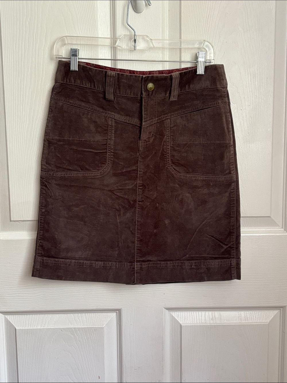 Athleta Brown velvet velour A-Line Mini Skirt